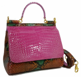 Luxury Crocodile and Python Leather Handbag for Women